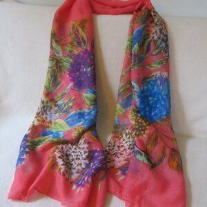 Coral Floral Scarf